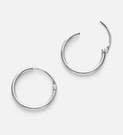 Thin Small Hoops in Rhodium Plating on 925 Silver - Ash & Harry