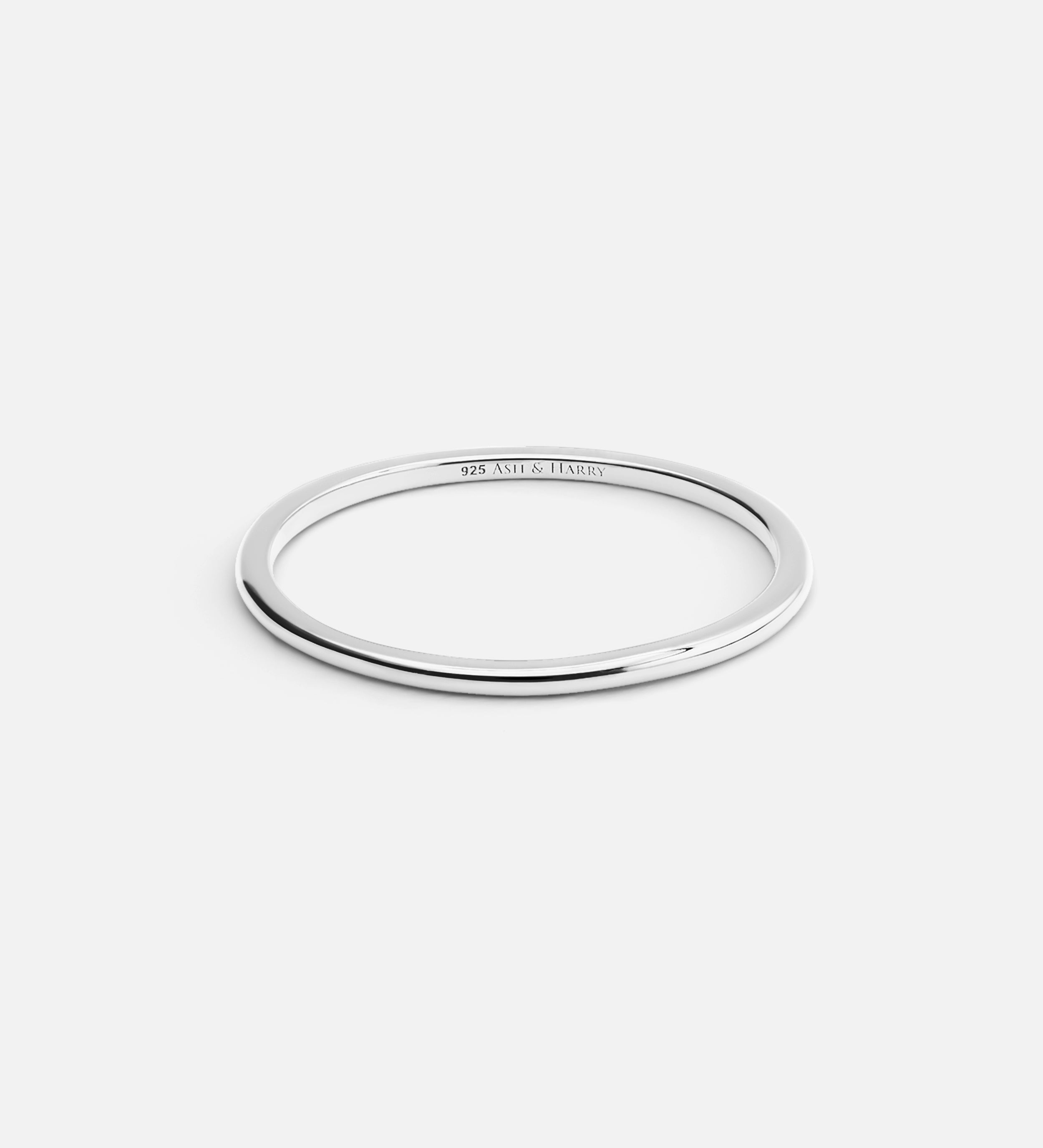Thin Stacker Ring in Rhodium Plating on 925 Silver - Ash & Harry