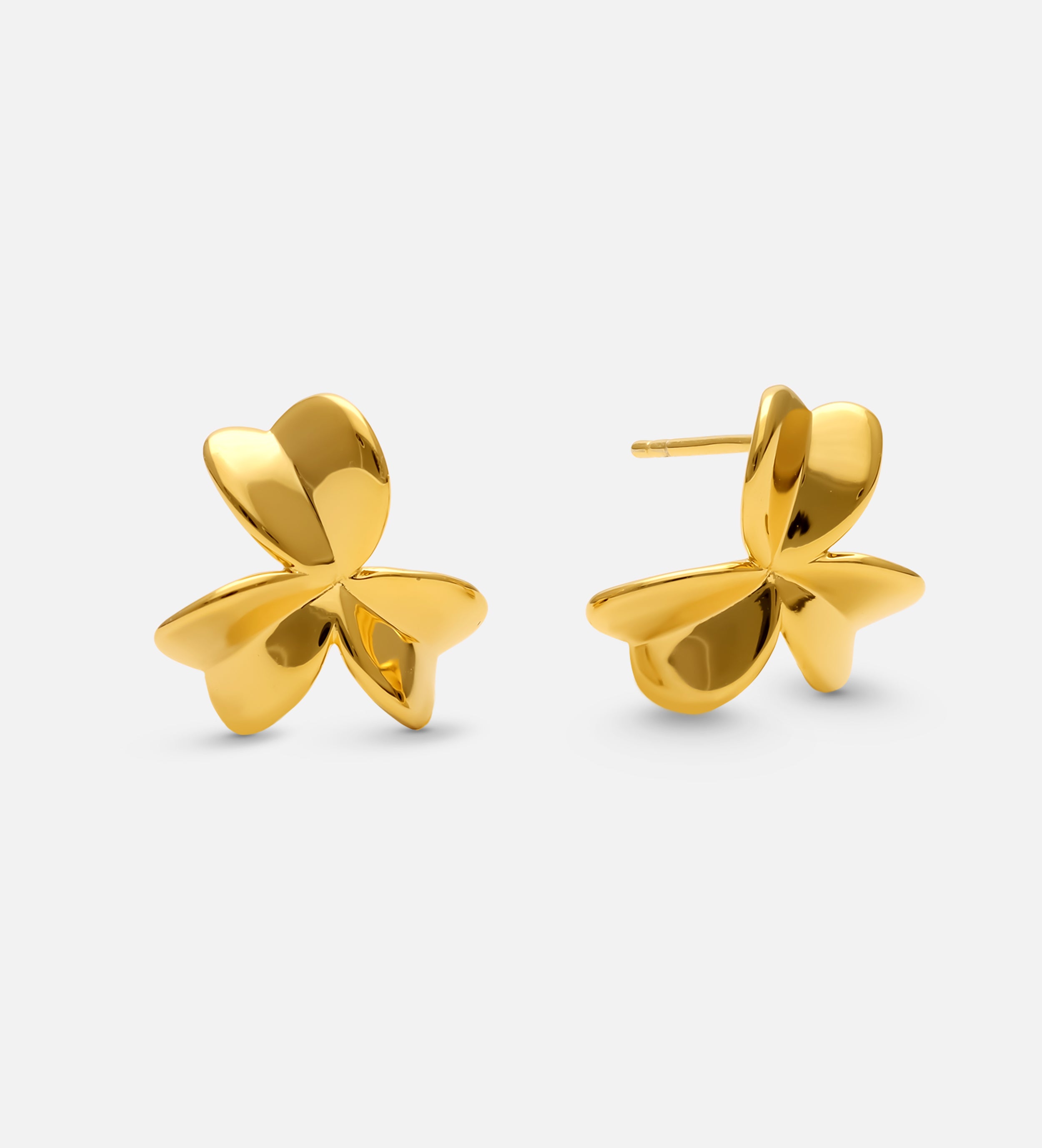 Three Leaf Clover Earrings in 18k Gold Plating on 925 Silver - Ash & Harry