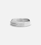 Trio Band Stacker Ring in Rhodium Plating on 925 Silver - Ash & Harry