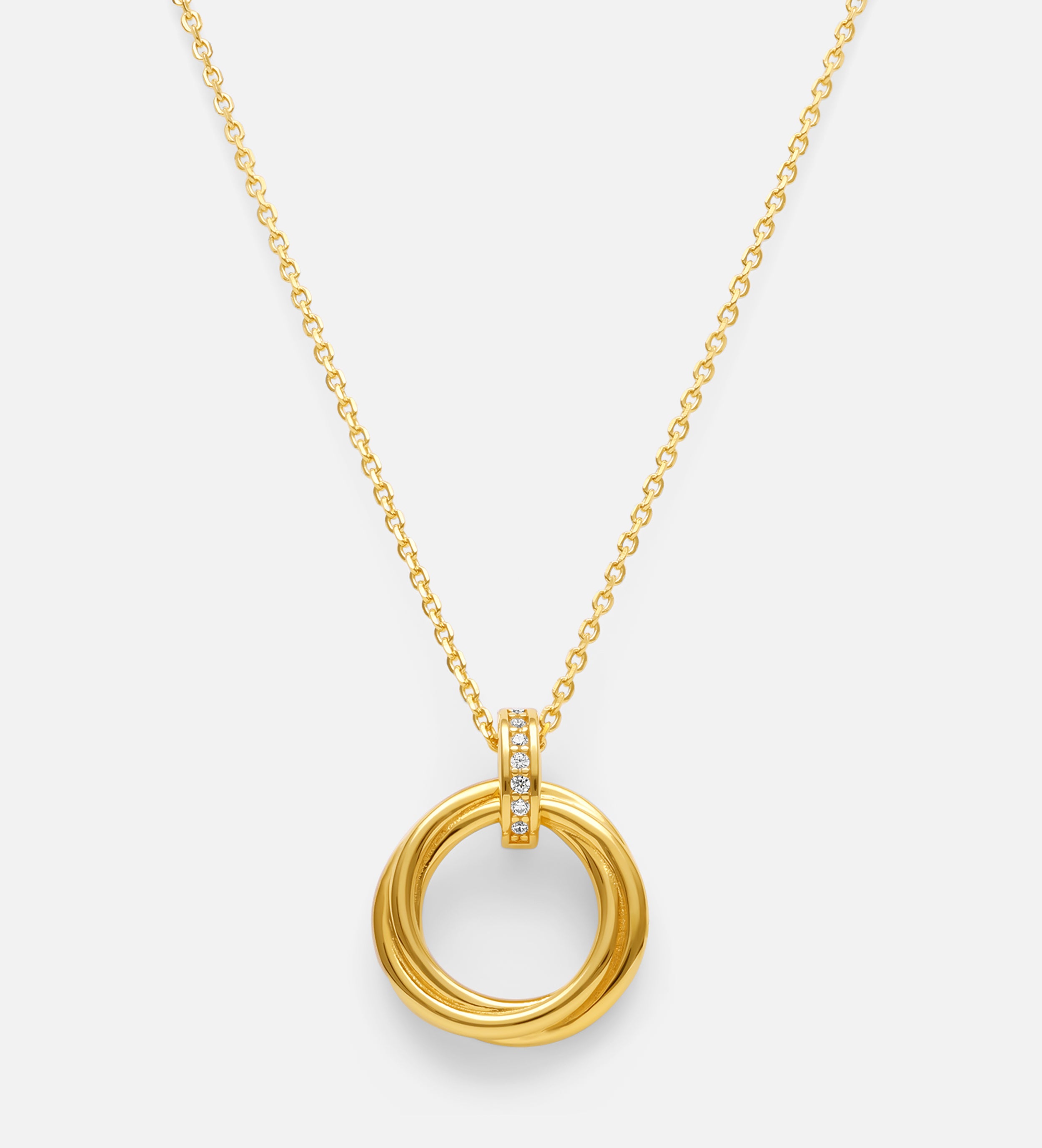 Triple Ring Necklace in 18k Gold Plating on 925 Silver - Ash & Harry