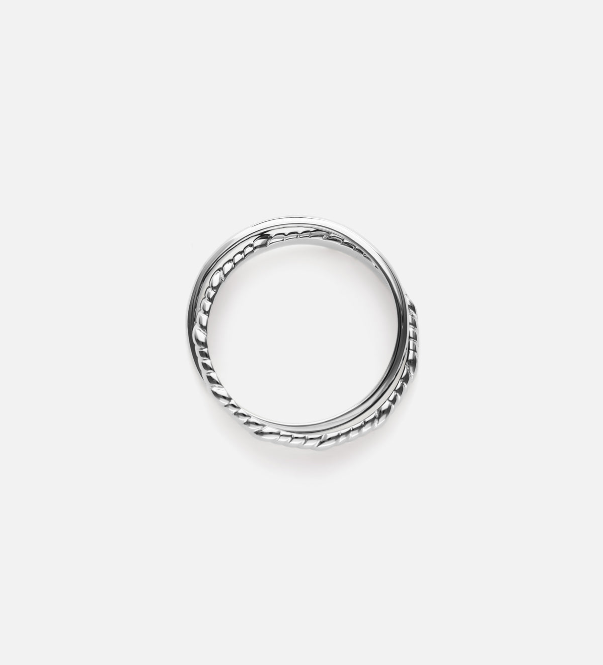 Intertwined Duo Ring in Rhodium Plating on 925 Silver - Ash & Harry