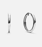 Tube Large Hoops in Rhodium Plating on 925 Silver - Ash & Harry