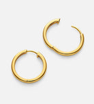 Tube Large Hoops in 18k Gold Plating on 925 Silver - Ash & Harry