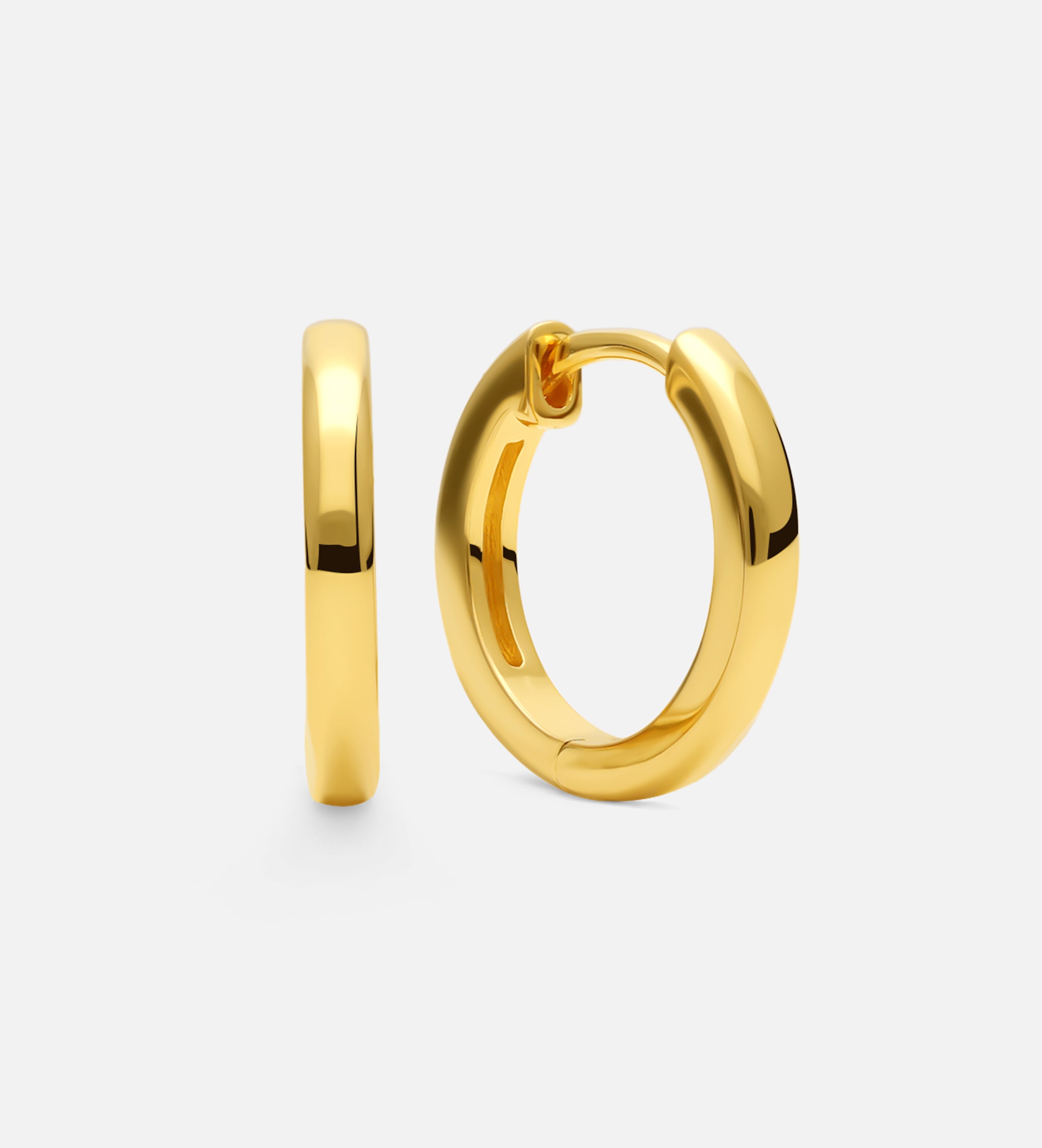 Tube Medium Hoops in 18k Gold Plating on 925 Silver - Ash & Harry