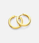 Tube Medium Hoops in 18k Gold Plating on 925 Silver - Ash & Harry