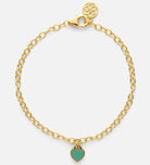 Turquoise Heart Chain Bracelet in 18k Gold Plating on 925 Silver - Ash & Harry