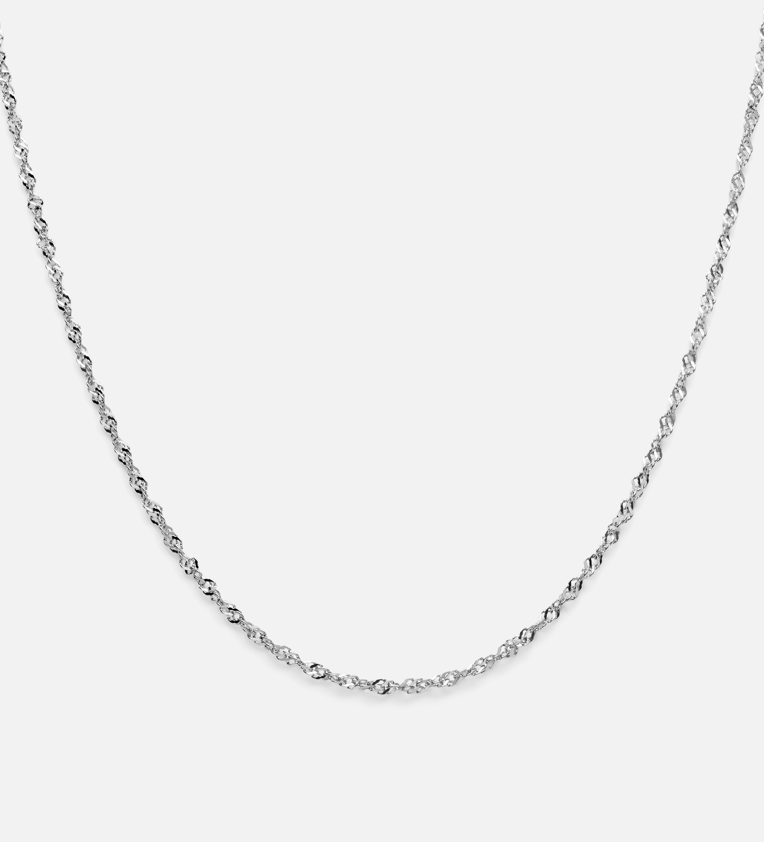 Twist Chain Necklace in Rhodium Plating on 925 Silver - Ash & Harry