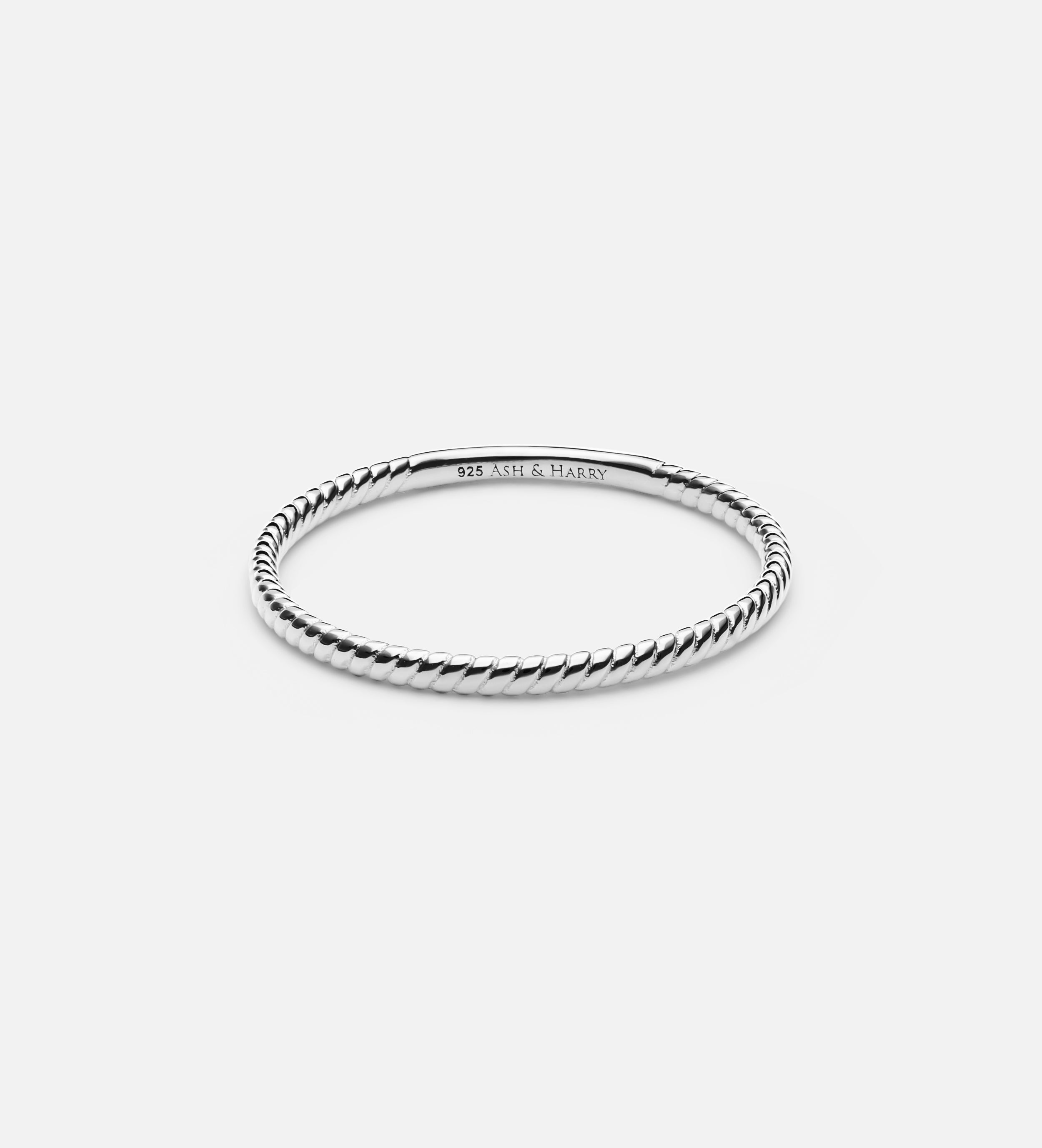 Twist Ring in Rhodium Plating on 925 Silver - Ash & Harry