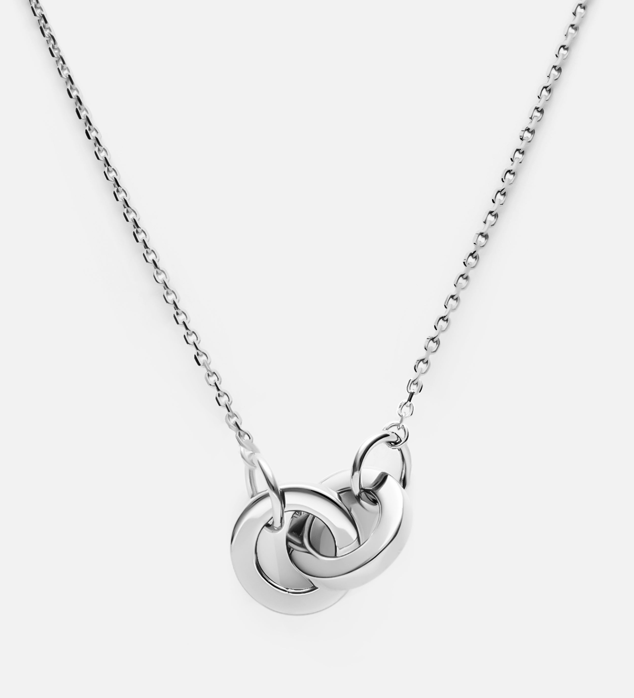 Two Rings Necklace in Rhodium Plating on 925 Silver - Ash & Harry