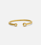 Two Stone Open Bezel Ring in 18k Gold Plating on 925 Silver - Ash & Harry