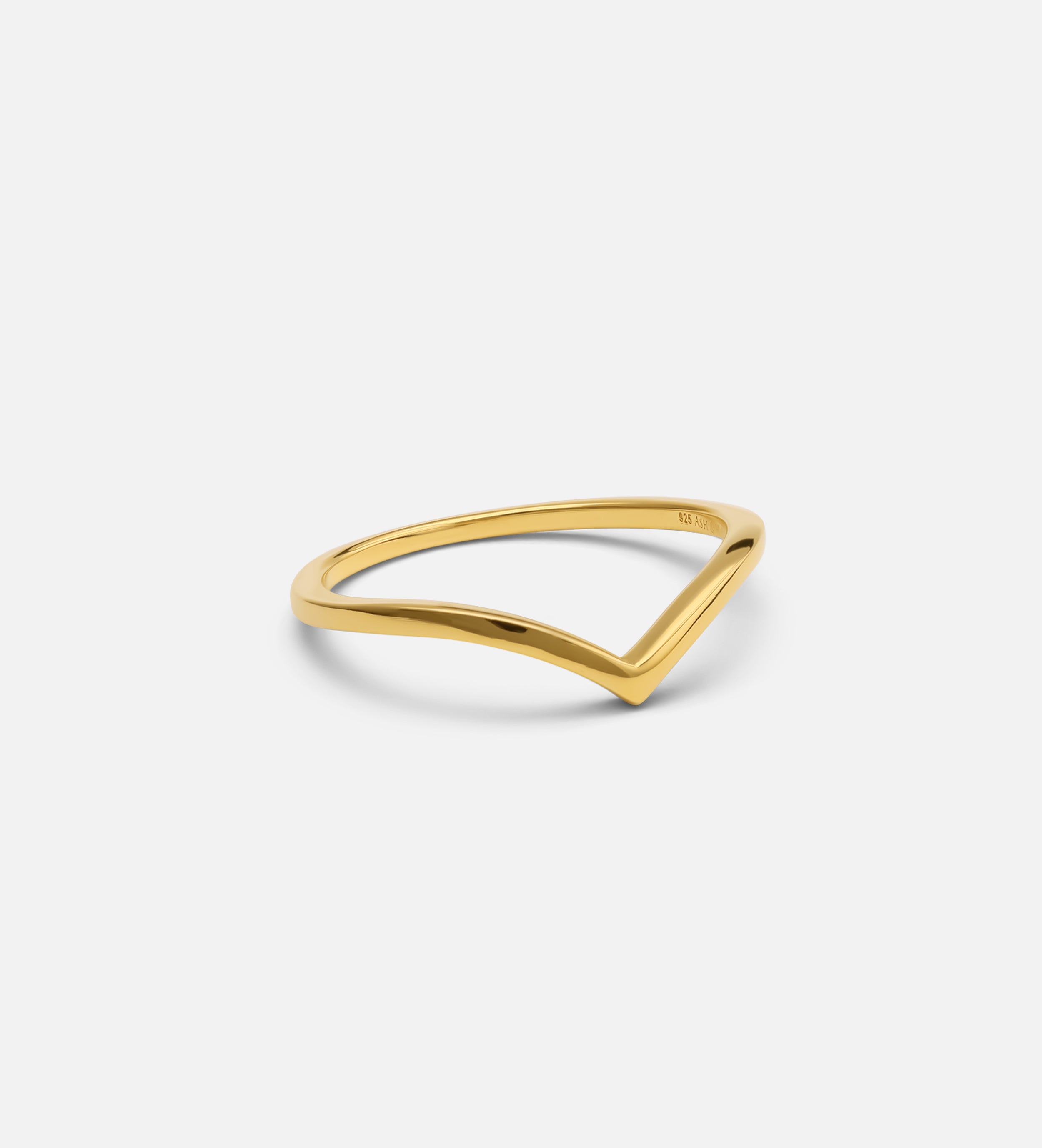 Wishbone Ring in 18k Gold Plating on 925 Silver - Ash & Harry