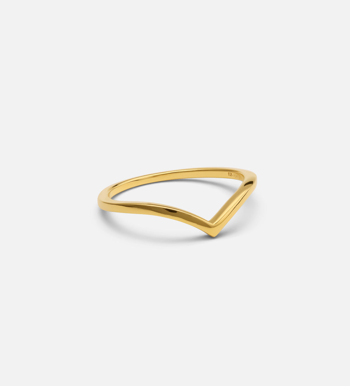 Wishbone Ring in 18k Gold Plating on 925 Silver - Ash & Harry