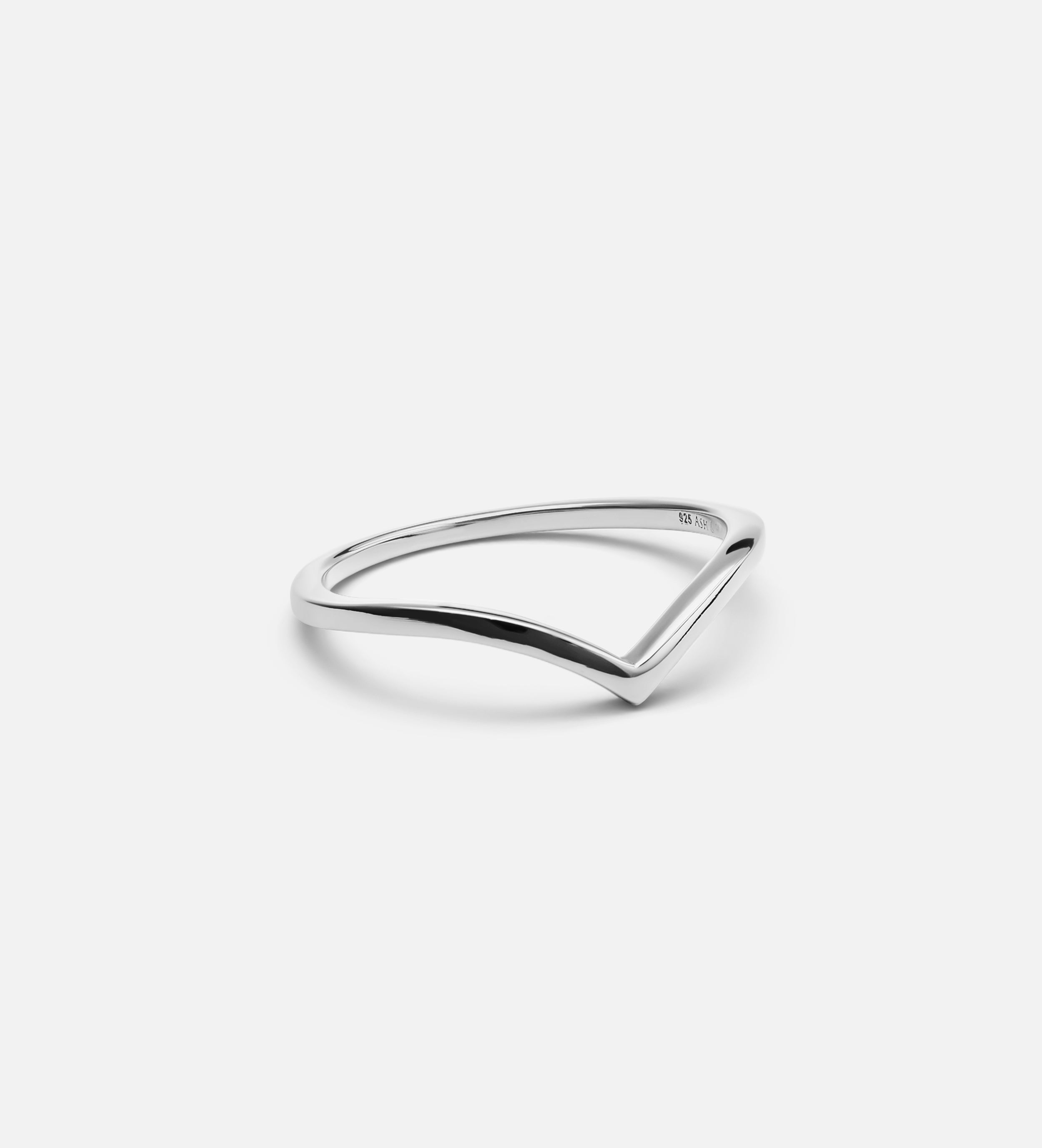 Wishbone Ring in Rhodium Plating on 925 Silver - Ash & Harry
