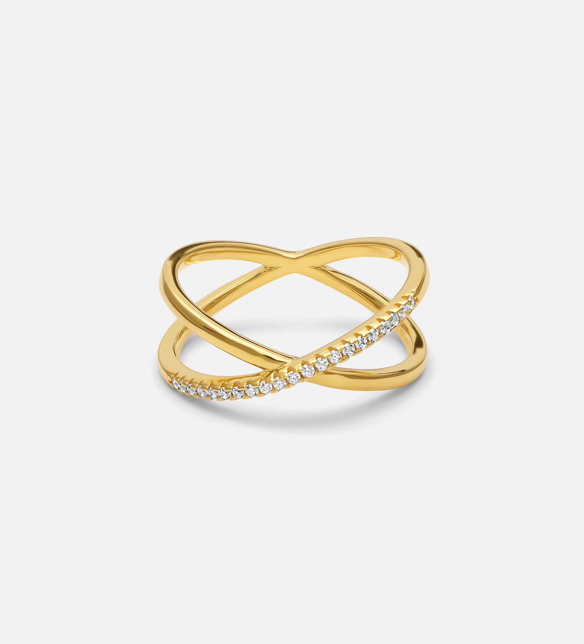 X Ring in 18k Gold Plating on 925 Silver - Ash & Harry