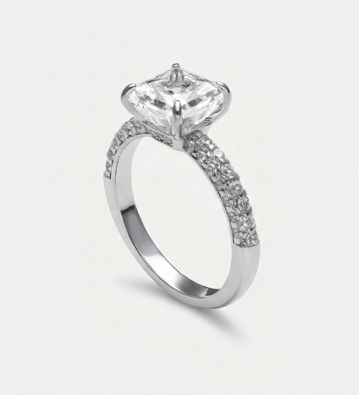 Nova Solitaire Band in 925 Silver with High - Quality White Simulated Diamonds - Ash & Harry