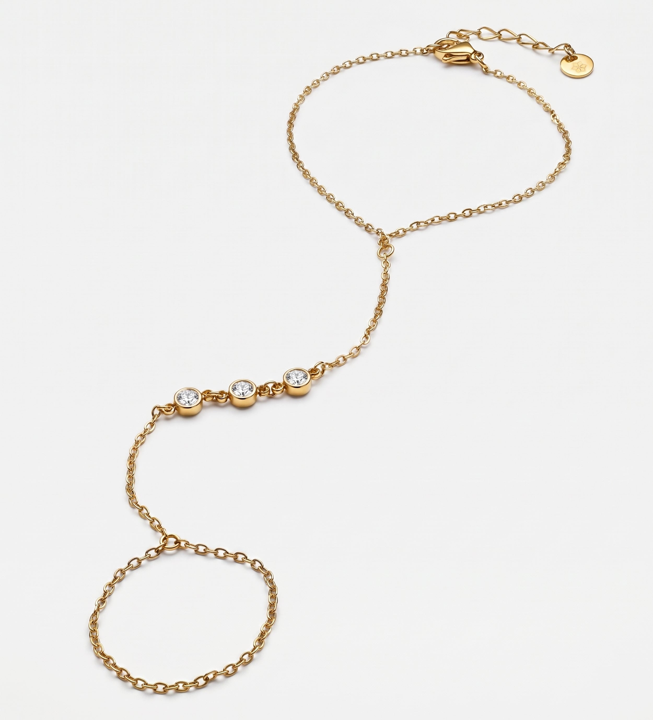 Orion Starline Hand Chain in Gold With High Quality Simulated Diamonds - Ash & Harry