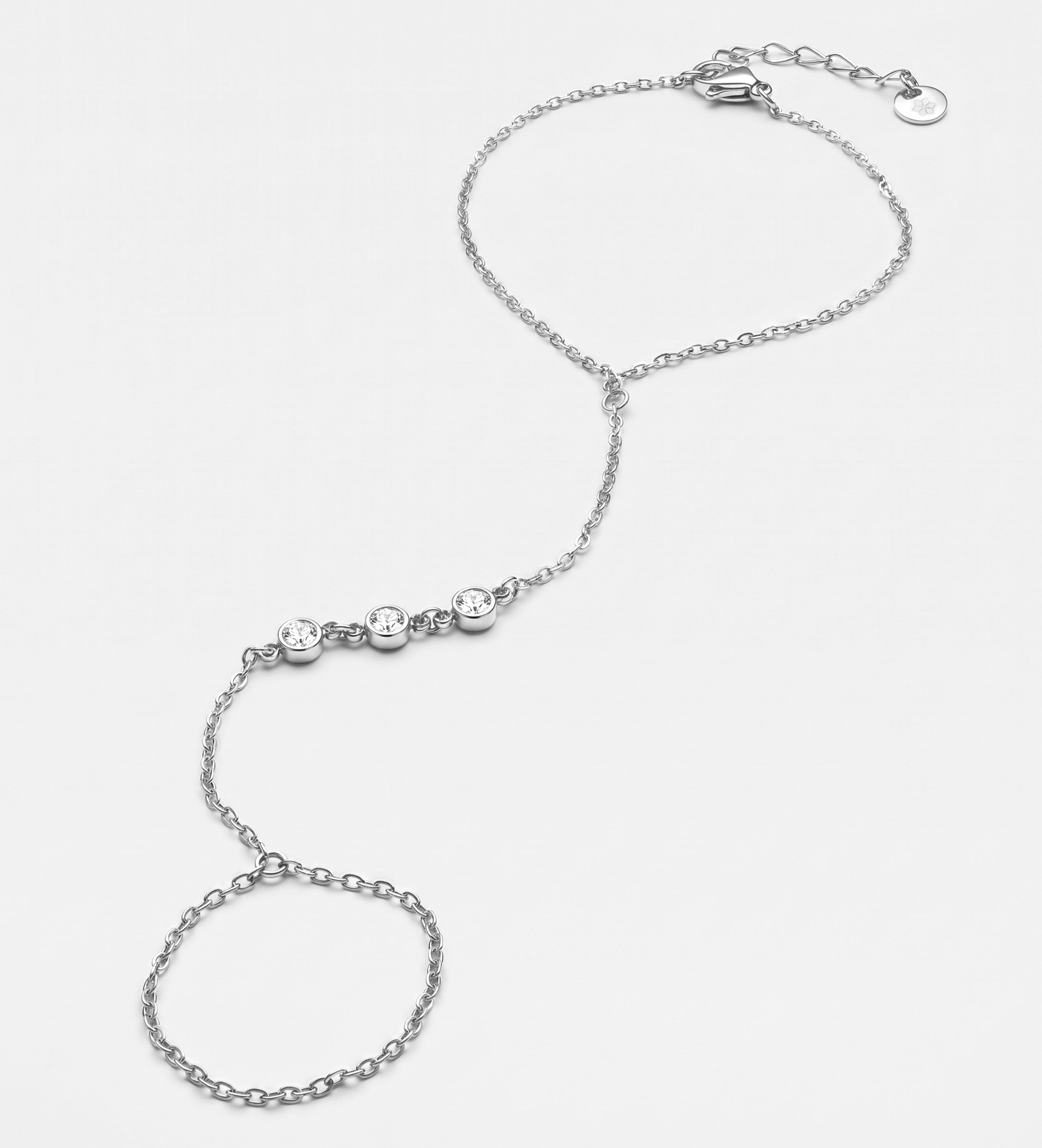 Orion Starline Hand Chain in Silver With High Quality Simulated Diamonds - Ash & Harry