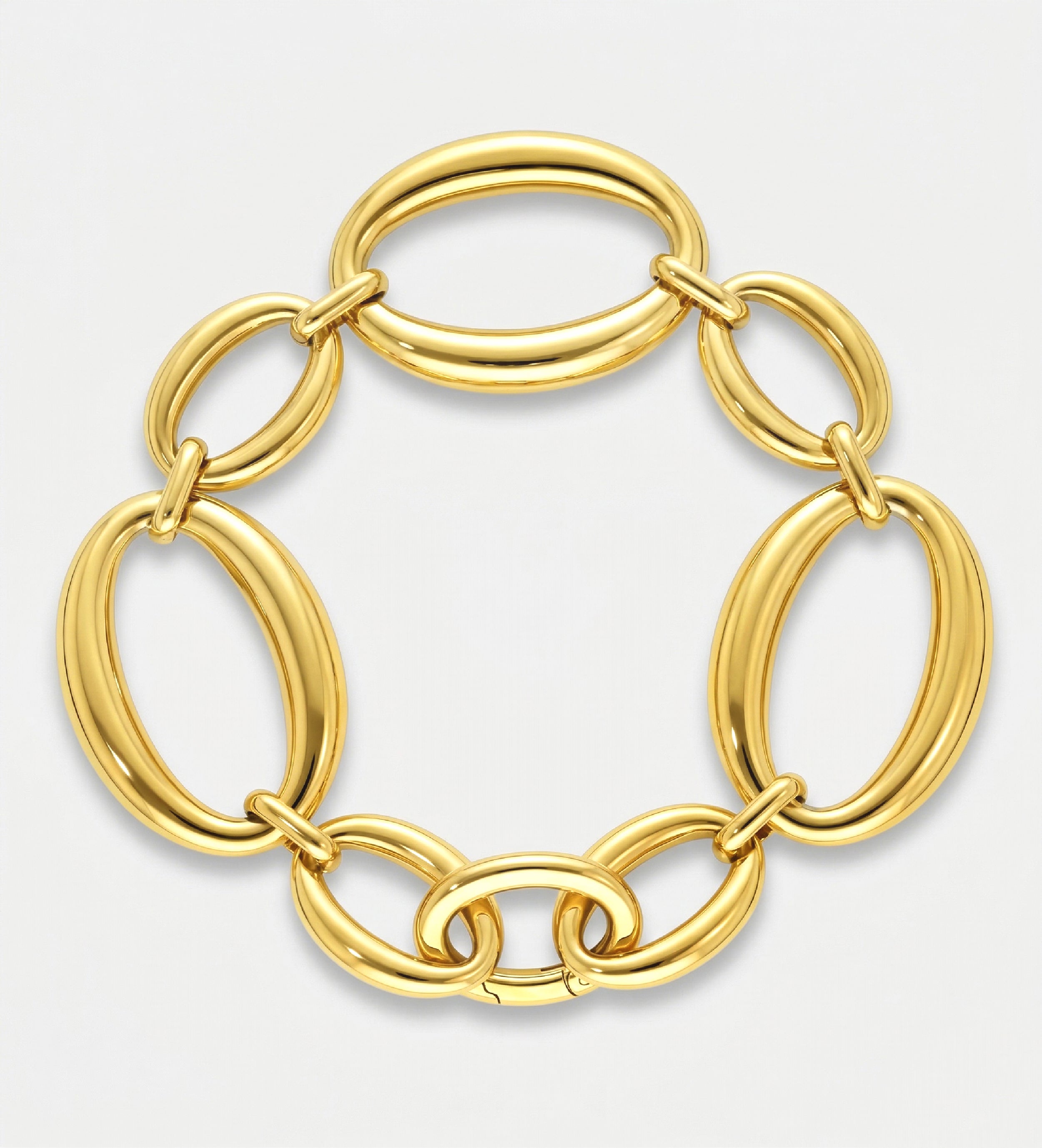 Oval Echo Link Bracelet in Gold - Ash & Harry