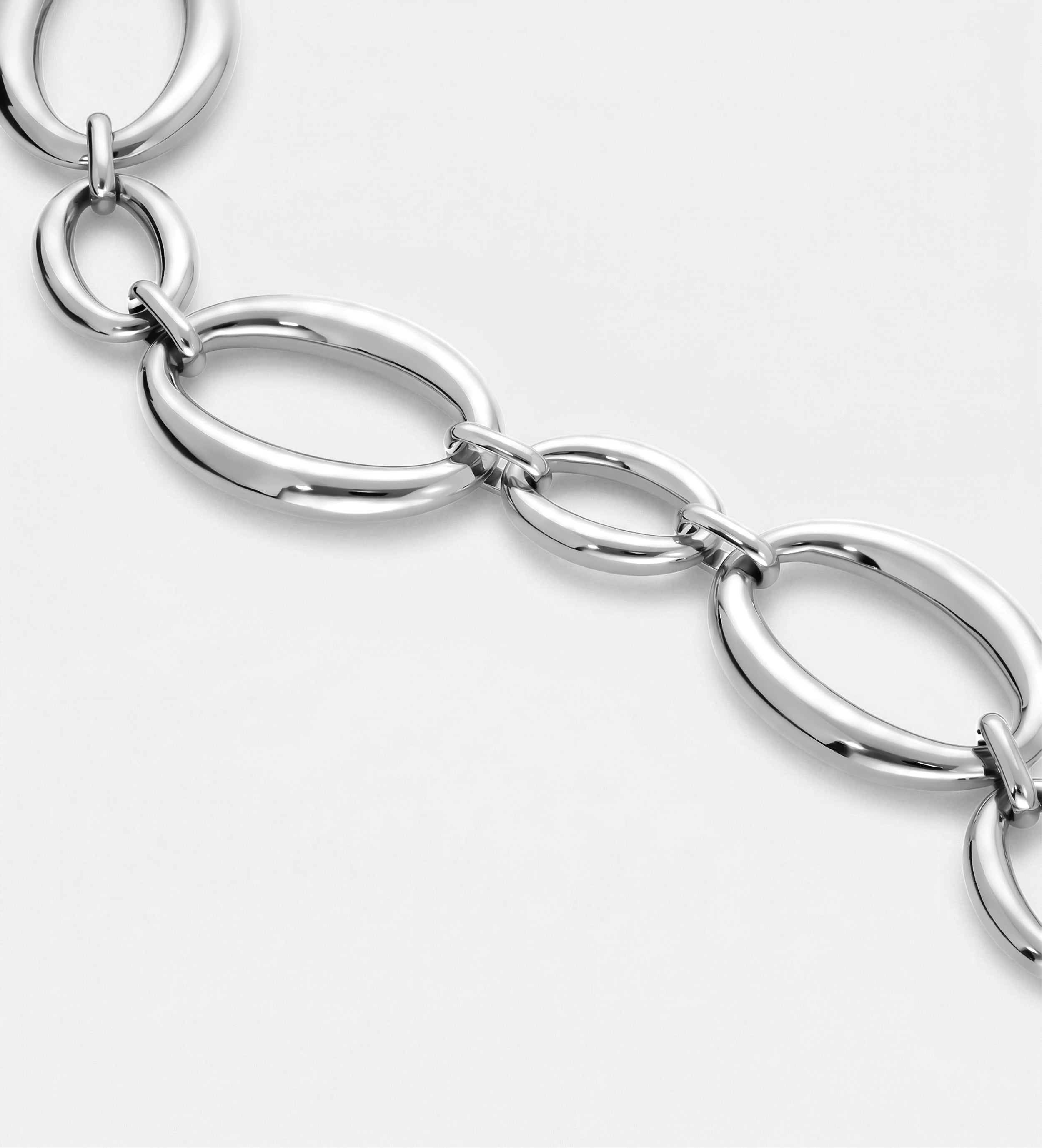 Oval Echo Link Bracelet in Silver - Ash & Harry