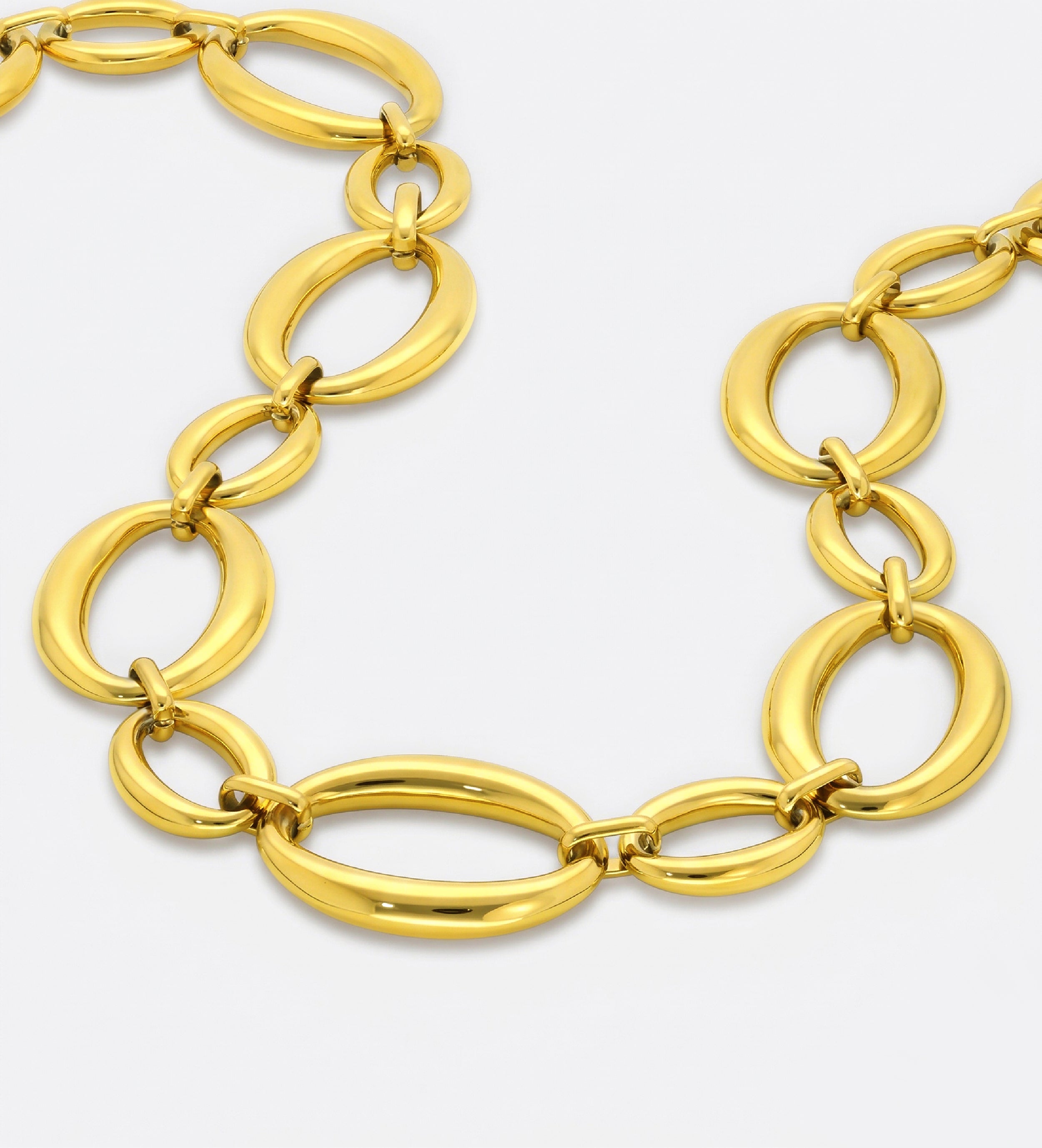 Oval Echo Link Necklace in Gold - Ash & Harry