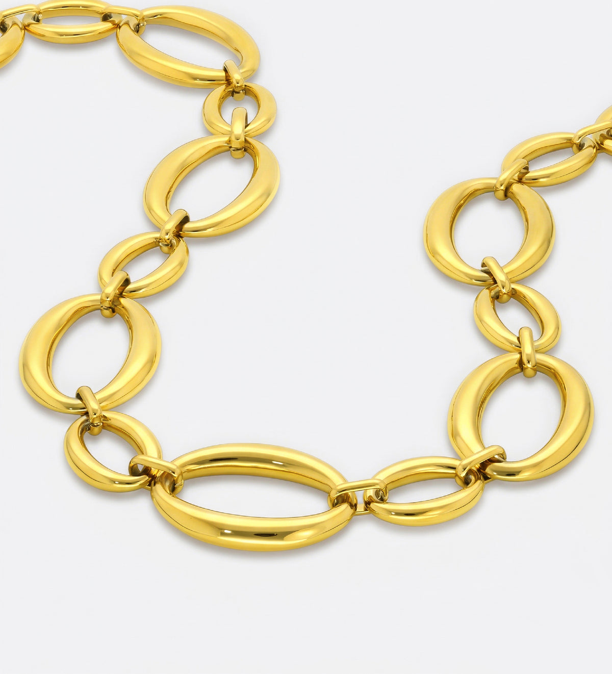 Oval Echo Link Necklace in Gold - Ash & Harry