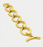 Oval Link Toggle Bracelet in Gold - Ash & Harry