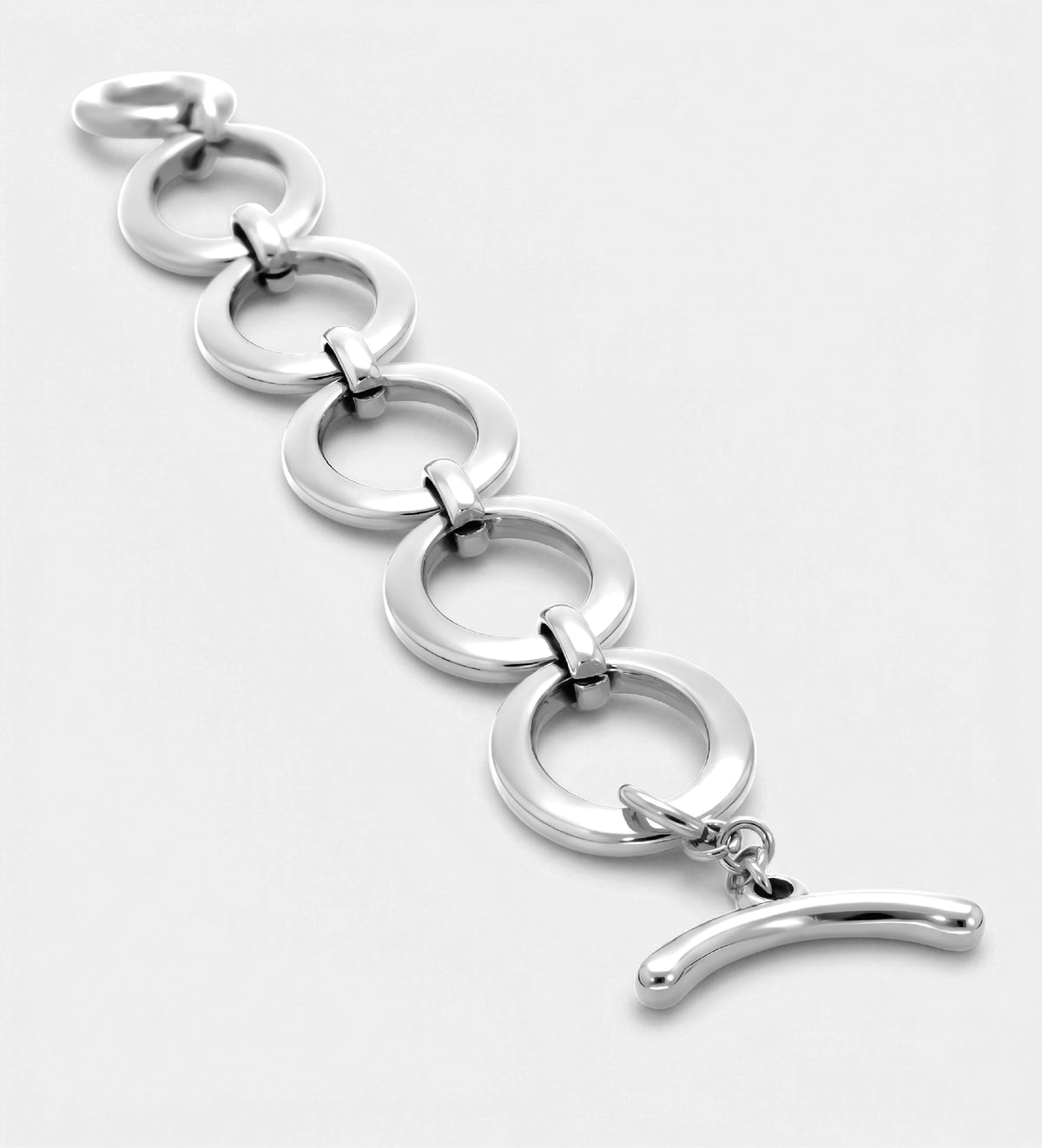 Oval Link Toggle Bracelet in Silver - Ash & Harry