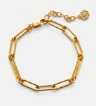 Paperclip Chain Name Bracelet With Lab Diamond in 18K Gold Plating on 925 Silver - Ash & Harry