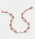Paperclip Chain Name Bracelet in 18K Rose Gold Plating on 925 Silver - Ash & Harry