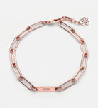 Paperclip Chain Name Bracelet in 18K Rose Gold Plating on 925 Silver - Ash & Harry
