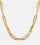 Paperclip Chain Name Necklace With Lab Diamond in 18K Gold Plating on 925 Silver - Ash & Harry
