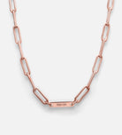 Paperclip Chain Name Necklace in 18K Rose Gold Plating on 925 Silver - Ash & Harry