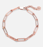 Paperclip Chain Name Bracelet With Lab Diamond in 18K Rose Gold Plating on 925 Silver - Ash & Harry