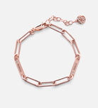 Paperclip Chain Name Bracelet With Lab Diamond in 18K Rose Gold Plating on 925 Silver - Ash & Harry