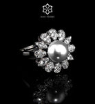 Parisa Pure White Pearl Luxury Bridal Full Set in High Quality Simulated Diamonds Rhodium Plated - Ash & Harry