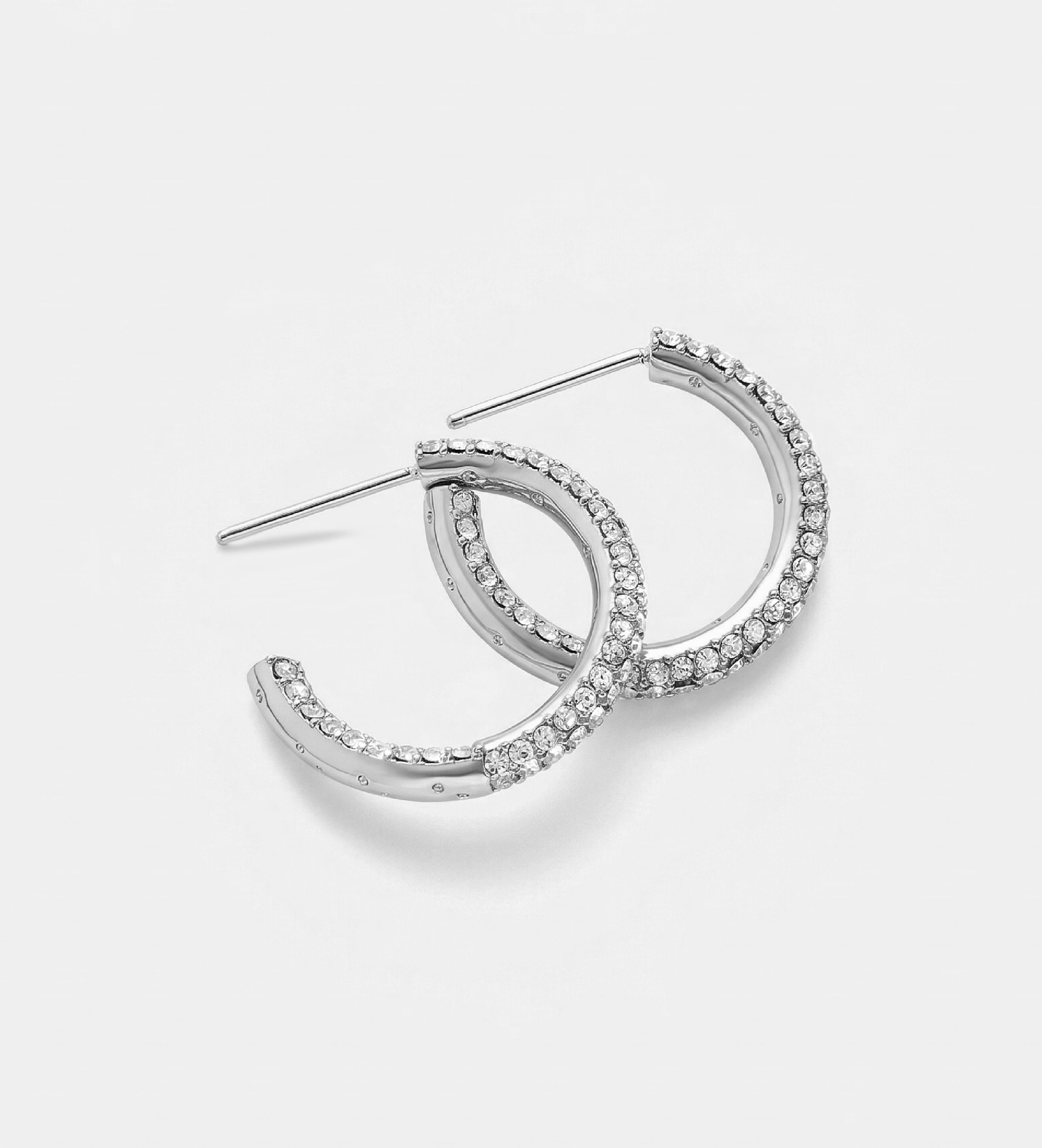 Pavé Hoop Earrings With High Quality Simulated Diamonds - Ash & Harry