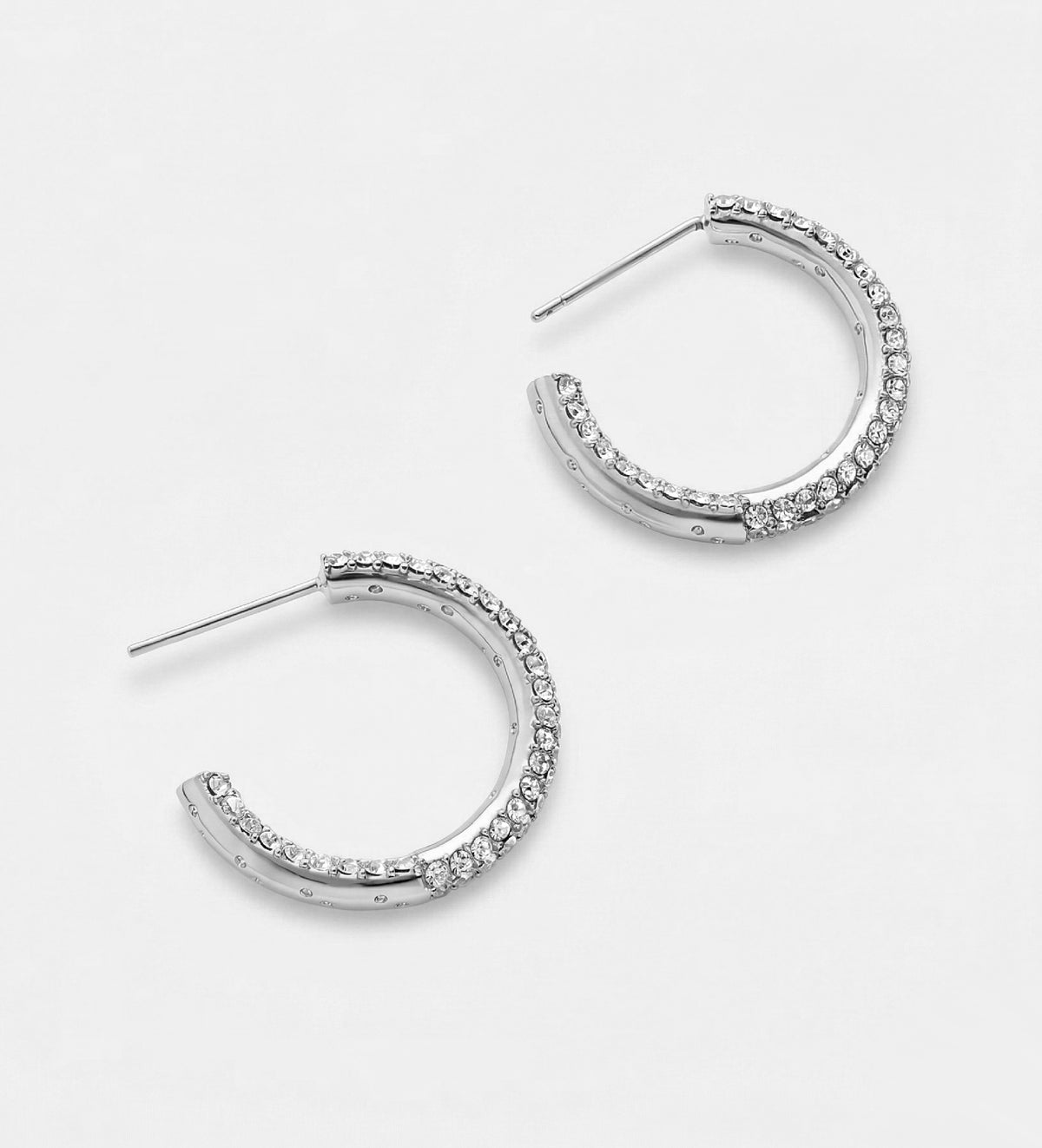 Pavé Hoop Earrings With High Quality Simulated Diamonds - Ash & Harry