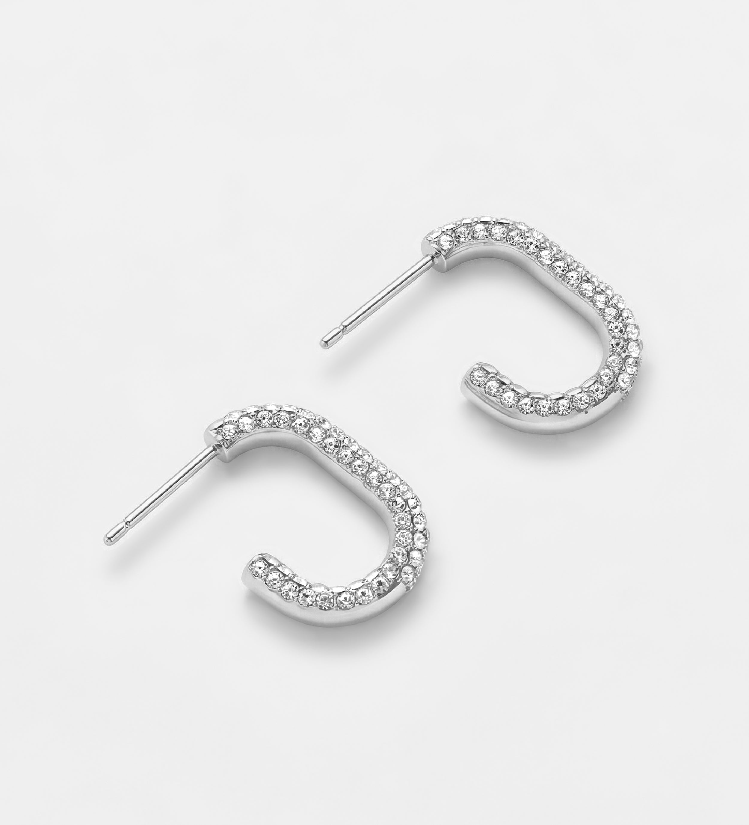 Pavé Oval Hoops High Quality Simulated Diamonds - Ash & Harry