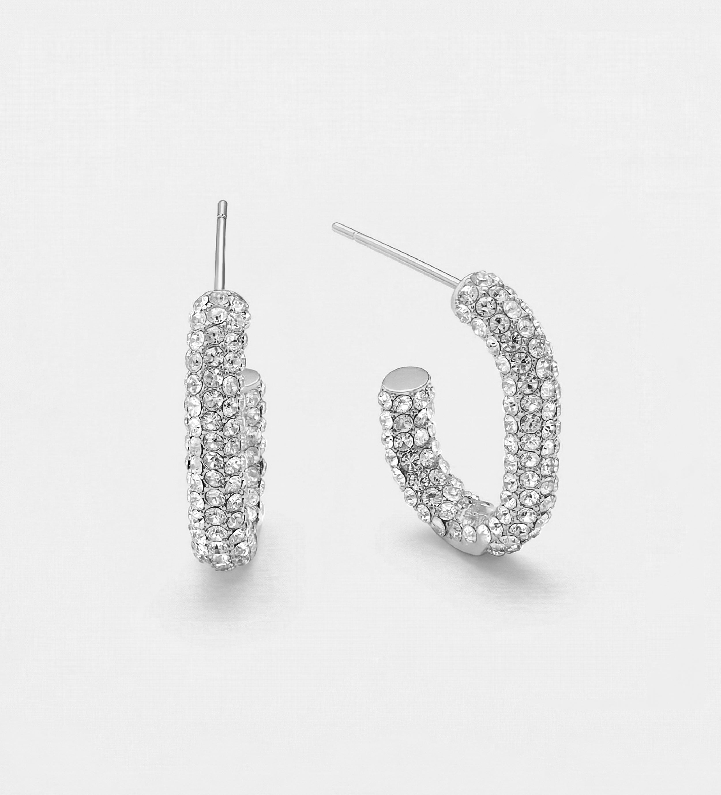 Pavé Oval Hoops High Quality Simulated Diamonds - Ash & Harry