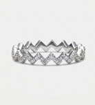 Pave Zig Ring in 925 Silver with High Quality Simulated Diamonds - Ash & Harry