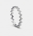 Pave Zig Ring in 925 Silver with High Quality Simulated Diamonds - Ash & Harry
