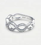 Pave Infinity Loop Ring In 925 Silver High Quality Simulated Diamonds - Ash & Harry
