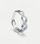 Pave Infinity Loop Ring In 925 Silver High Quality Simulated Diamonds - Ash & Harry