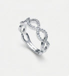 Pave Infinity Loop Ring In 925 Silver High Quality Simulated Diamonds - Ash & Harry