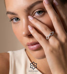 Pavé Link Ring in 925 Silver with High Quality Simulated Diamonds - Ash & Harry