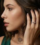Pavé Link Ring in 925 Silver with High Quality Simulated Diamonds - Ash & Harry