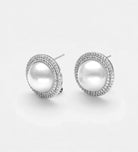 Pearl Dome Earrings With Pearls and High Quality Simulated Diamonds - Ash & Harry