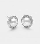 Pearl Dome Earrings With Pearls and High Quality Simulated Diamonds - Ash & Harry