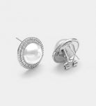 Pearl Dome Earrings With Pearls and High Quality Simulated Diamonds - Ash & Harry